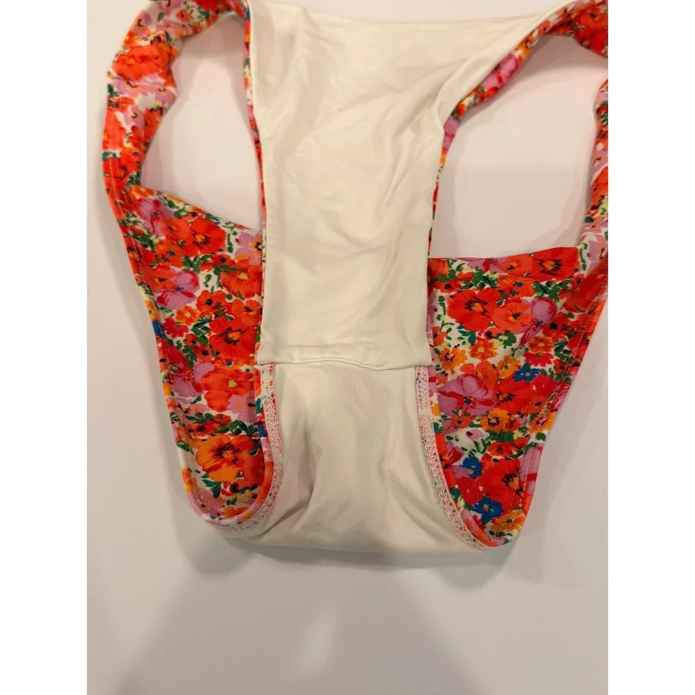 Monday Swimwear Floral Bikini Set M Top L Bottom Underwire NWOT